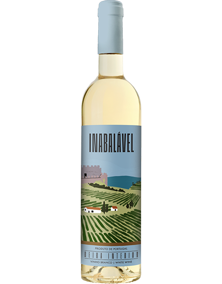 Garrafa de vinho branco Inabalável 2023, região de altitude, Portugal.